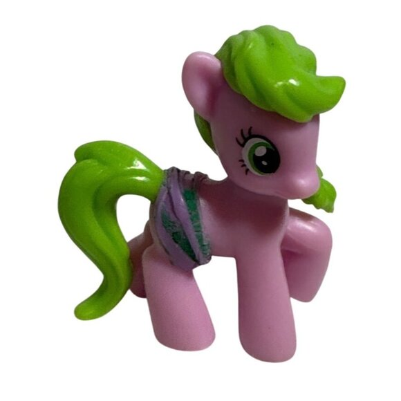 My Little Pony Miniature Figurine 2" Pink With Green Hair Collectible Toy - Picture 1 of 6